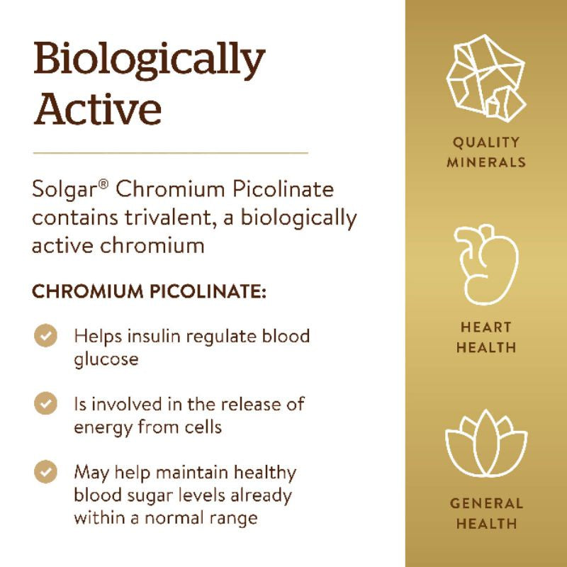 LowCostPH | Solgar Chromium Picolinate, 500 mcg | 200 mcg Supports Healthy Blood Sugar Metabolism