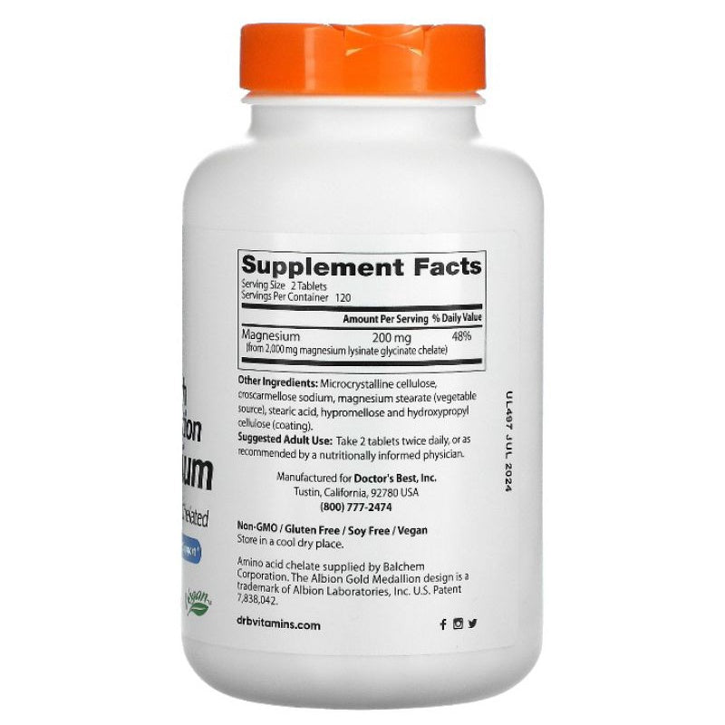 LowCostPH | Doctor's Best, High Absorption Magnesium, 100 mg, 120 | 240 Tablets | Powder, 7.1 oz