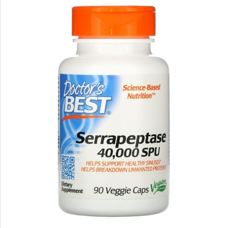 LowCostPH | Doctor's Best, Serrapeptase, 40,000 SPU, 120,000SPU/90 Veggie Caps for Sinus Health