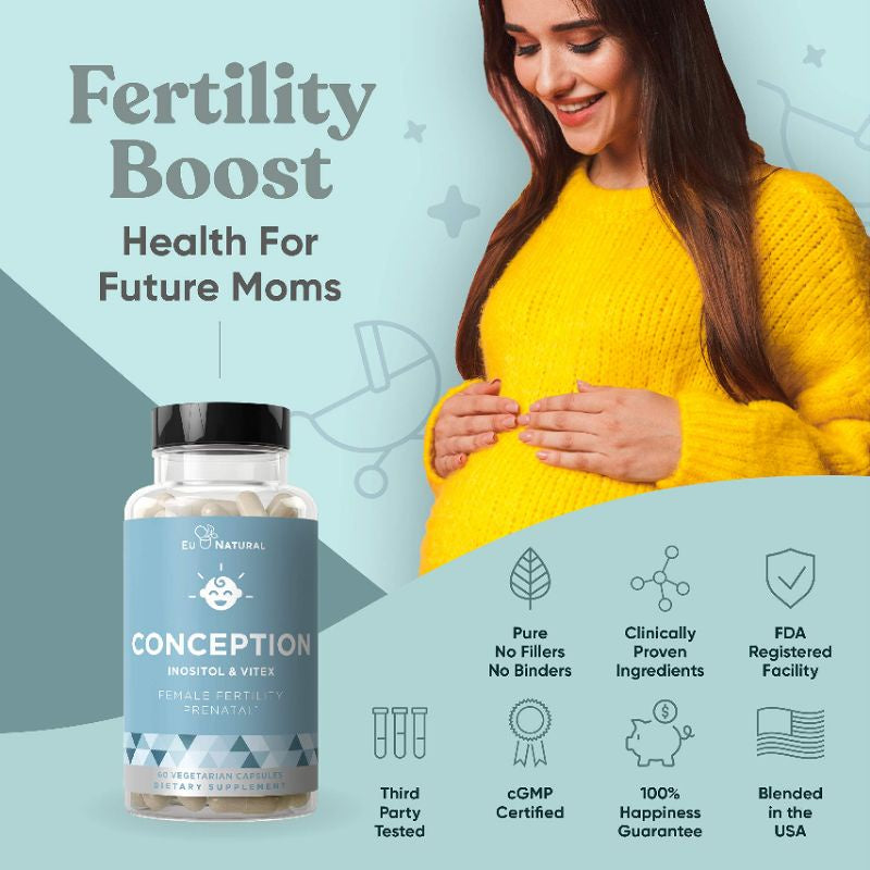 Low Cost PH | Eu Natural, CONCEPTION, Female Fertility Prenatal, 60 Capsules Inositol & Vitex