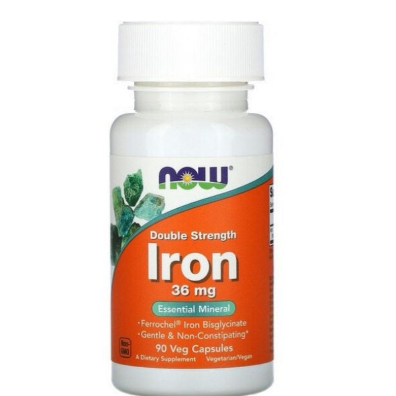LowCostPh | NOW Foods, Iron, Double Strength, 36 mg, Iron Complex MegaFood Blood Builder