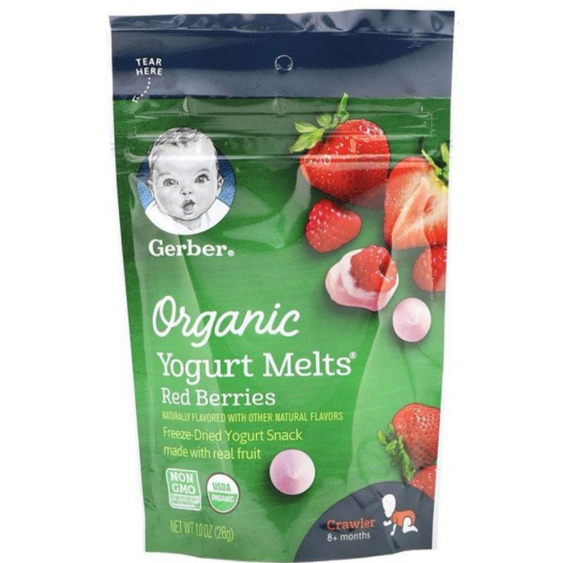Low Cost Ph | Gerber Yogurt Melts 8+ Months Peach, Strawberry, Banana Vanilla, Organic Fruit