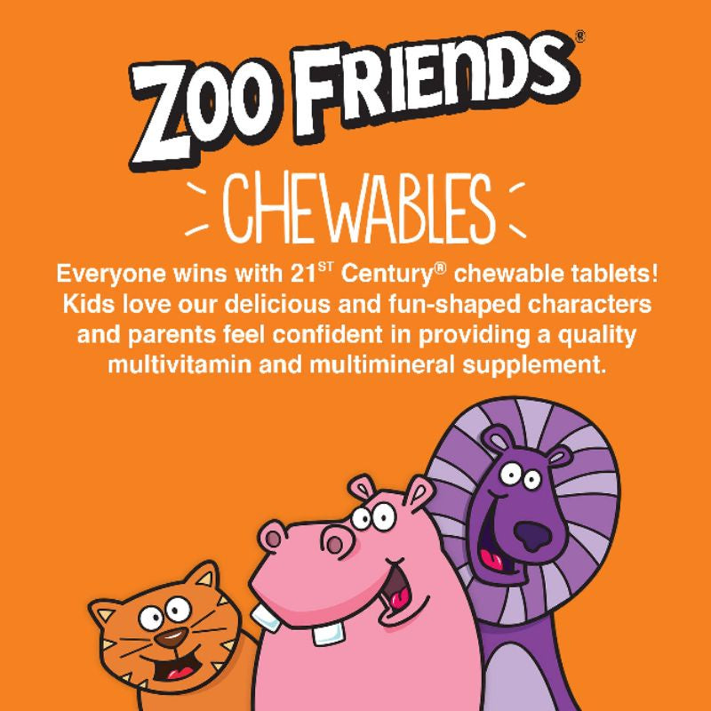LowCostPh | 21st Century, Zoo Friends with Extra C, Orange, Multi Gummies Plus Extra C, 60 Gummies
