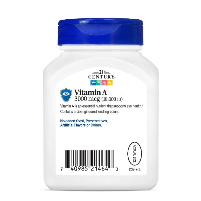 LowCostPH | 21st Century Vitamin A 10,000 IU Softgels, 110 Count. Eye Health Support.