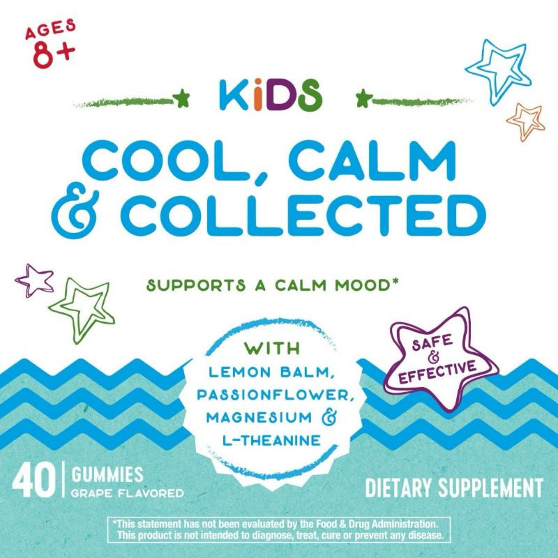 LowCostPH | Nature's Way, Kids, Cool, Calm & Collected, |Growing Bones Ages 8 +, Grape , 40 Gummies