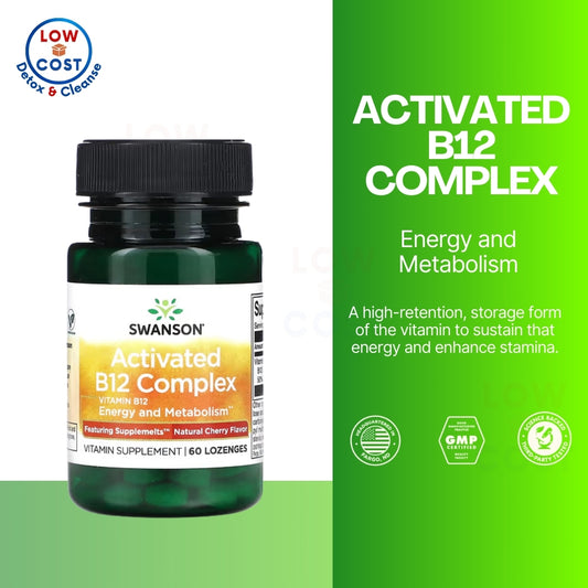 LowCost PH| Swanson, Activated B12 Complex, Natural Cherry, 60 counts