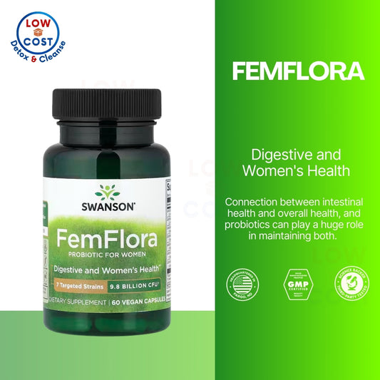 LowCost PH| Swanson, FemFlora, Probiotic For Women, 9.8 Billion CFU, 60 Capsules