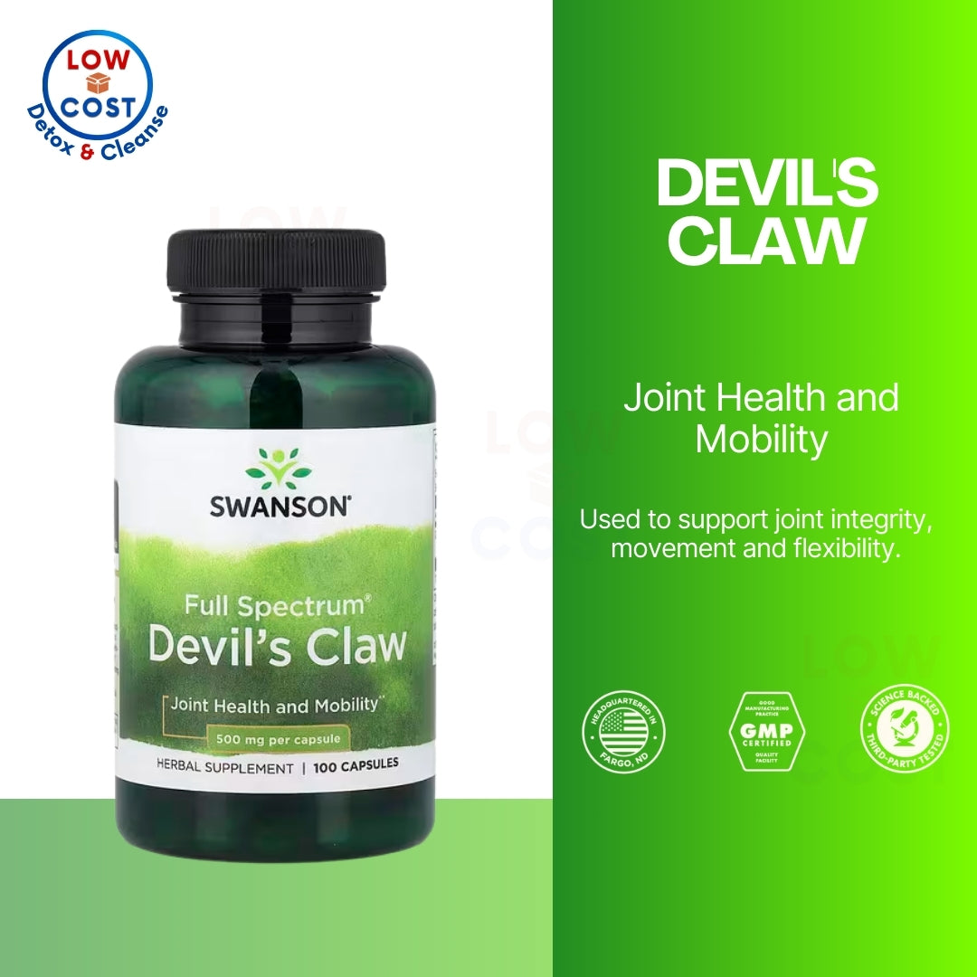 LowCost PH| Swanson, Full Spectrum Devil's Claw, 500 mg, 100 Capsules Muscle Pain & Uric Acid Relief