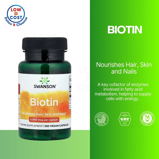 LowCost PH| Swanson, Biotin, 5,000 mcg, 100 Capsules