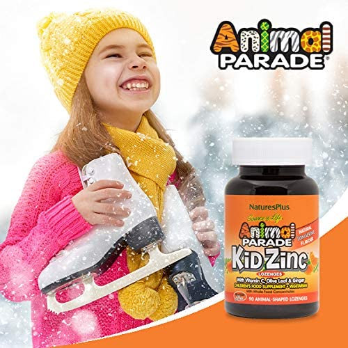 LowCostPh | NaturesPlus Animal Parade KidZinc, Tangerine Flavor - 90 Animal-Shaped Lozenges - Organi