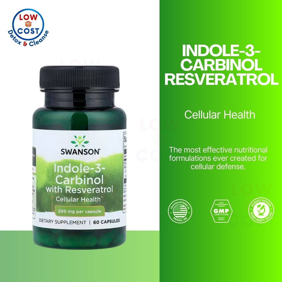 LowCost PH| Swanson, Indole-3-Carbinol with Resveratrol, 200 mg, 60 Capsules