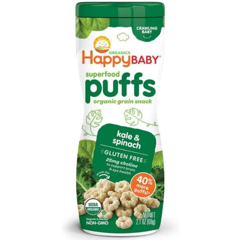 Low Cost PH | Happy Baby Puffs Organic Gluten Free Nutrient Rich Snacks Vitamins C & E Choline