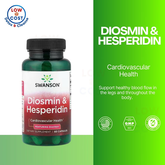 LowCostPH | Swanson, Diosmin & Hesperidin, 60 Capsules, Supports Cardiovascular & Blood Health,