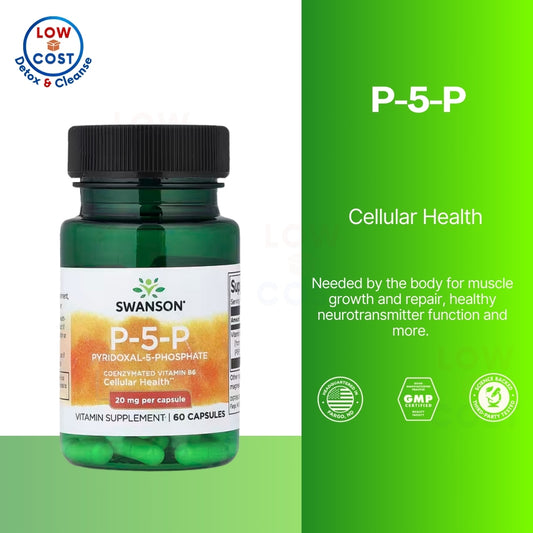 LowCostPH | Swanson, P-5-P Pyridoxal-5-Phosphate, 20 mg, 60 Capsules.Cellular Health