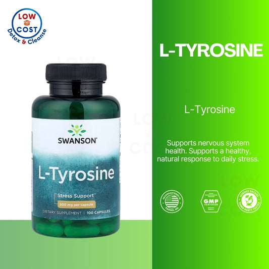 LowCostPH | Swanson, L-Tyrosine, 500 mg, 100 Capsules. Stress Support, Dietary Supplement