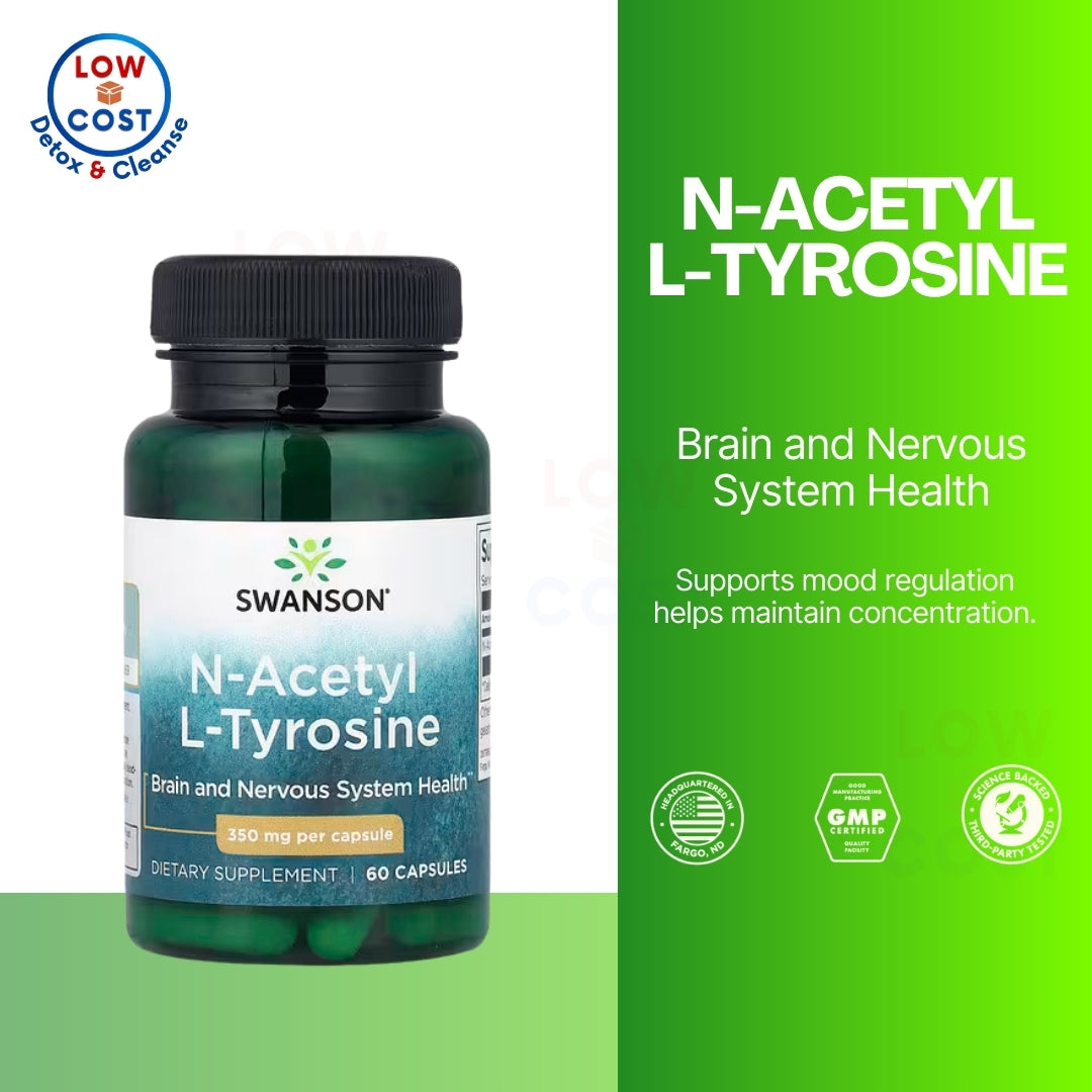 LowCostPH | Swanson, N-Acetyl L-Tyrosine, 350mg, NAC Cysteine, 600mg, 100mg, Respiratory Health