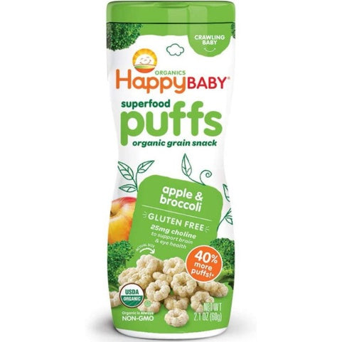 Low Cost PH | Happy Baby Puffs Organic Gluten Free Nutrient Rich Snacks Vitamins C & E Choline