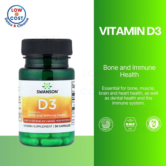 Lowcostph | Swanson, Vitamin D3, High Potency, 25 mcg (1,000 IU), 250 Capsules