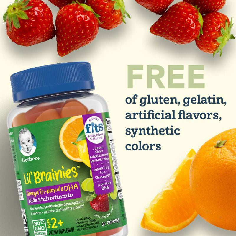 Low Cost PH | Gerber Lil Brainies Omega Tri-Blend & DHA Kids Multivitamin Grow Mighty, Bioglan Dha
