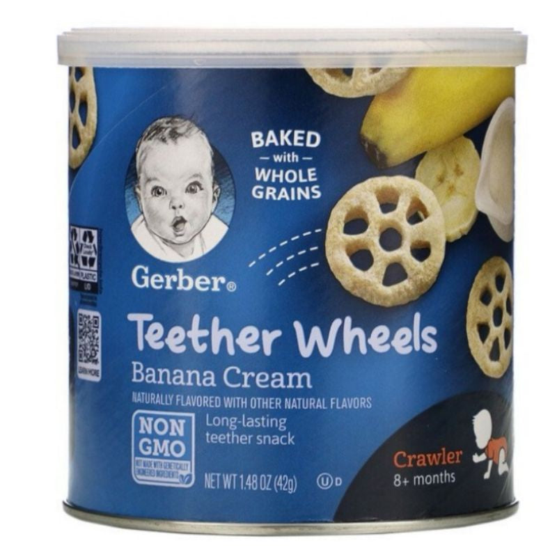 LowCostPH | Gerber, Teether Wheels, 10+ Months, Banana Cream, Apple Harvest, Natural Flavors