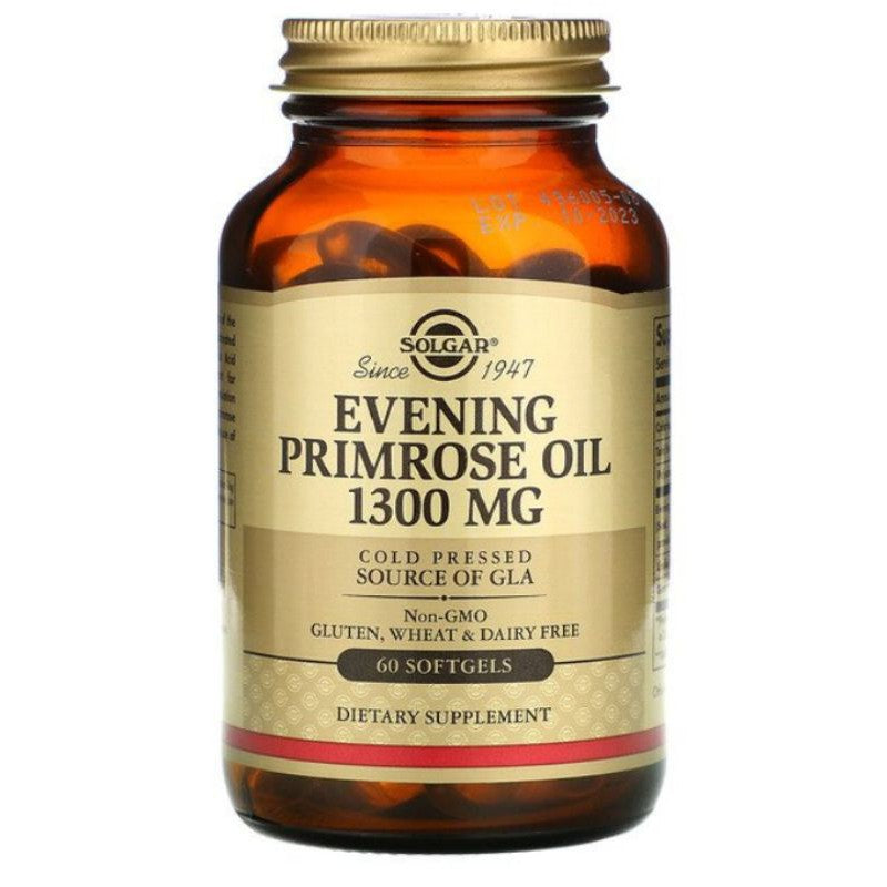 USA Onhand | Solgar, Evening Primrose Oil, 1,300 mg, 60 Softgels / 500 mg, 180 Softgels