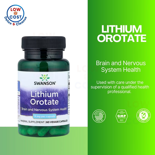 LowCostPH | Swanson, Lithium Orotate, 5 mg, 60 Veggie Capsules. Brain and Nervous System Health