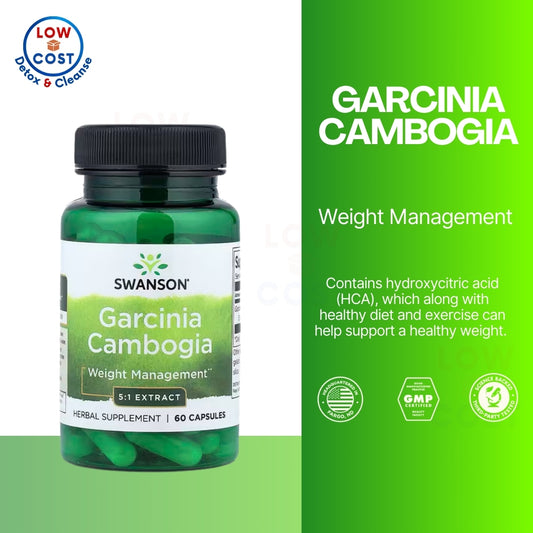 LowCostPH | Swanson, Garcinia Cambogia 5:1 Extract 60 Capsules Weight Management, Herbal Supplement
