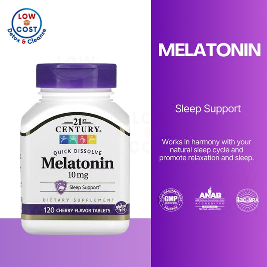 Low Cost PH | 21st Century, Quick Dissolve Melatonin, Cherry Flavor Sleep Aid For Adult.