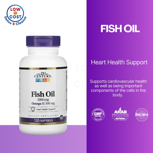 LowCostPH | 21st Century, Fish Oil, 1,000 mg 60/120/300 Softgels, 1,200 mg
