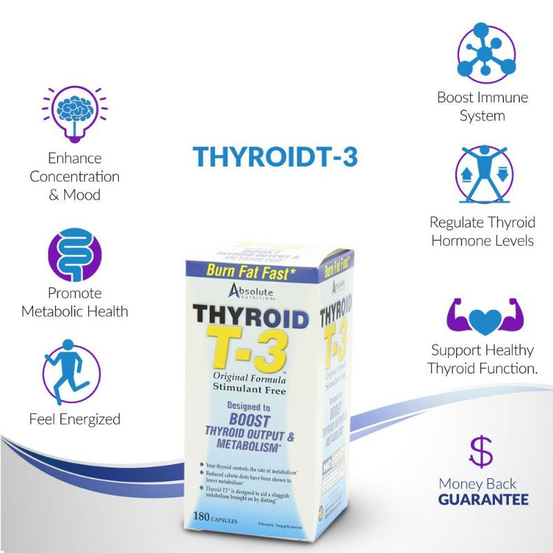 Low Cost PH | Absolute Nutrition Thyroid T-3, Original Formula Boost Thyroid Output & Metabolism