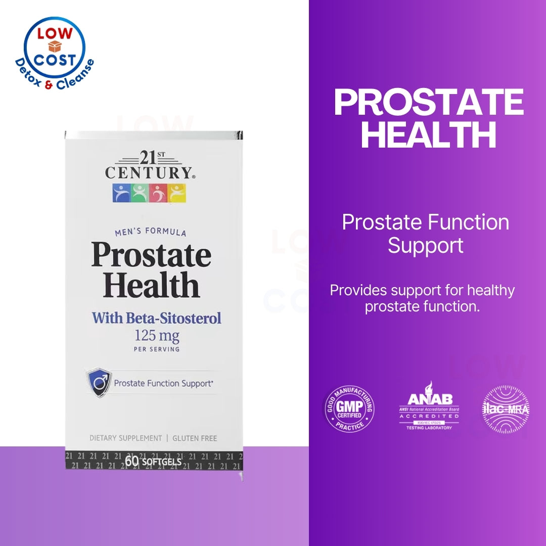 LowCostPH | 21st Century Prostate Health with Beta-Sitosterol, 125 mg, 60 Softgels. Gluten Free