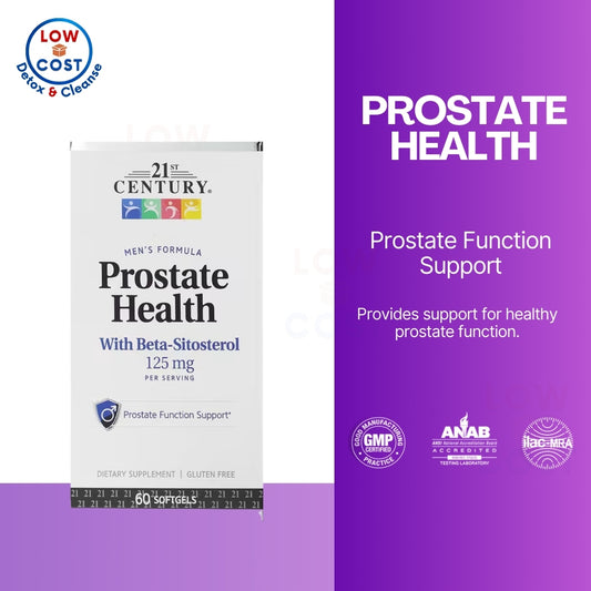 LowCostPH | 21st Century Prostate Health with Beta-Sitosterol, 125 mg, 60 Softgels. Gluten Free