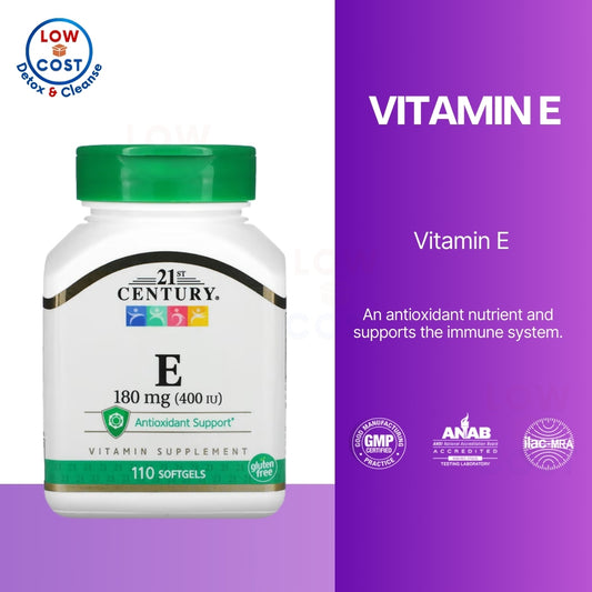 LowCostPH | 21st Century, Vitamin E, 180 mg, 450 mg, 90mg, 268mg, Softgels, Antioxidant Support