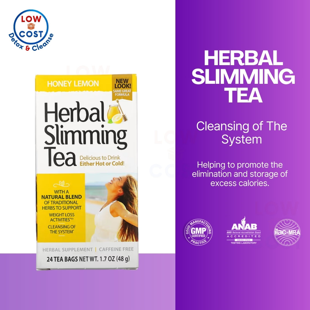 LowCostPH | 21st Century Herbal Slimming Tea Honey Lemon Caffeine Free, 24 Tea Bags, 1.7 oz (48 g)