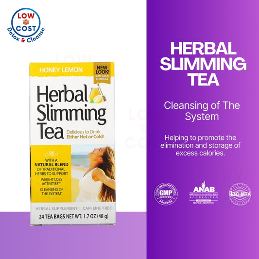 LowCostPH | 21st Century Herbal Slimming Tea Honey Lemon Caffeine Free, 24 Tea Bags, 1.7 oz (48 g)