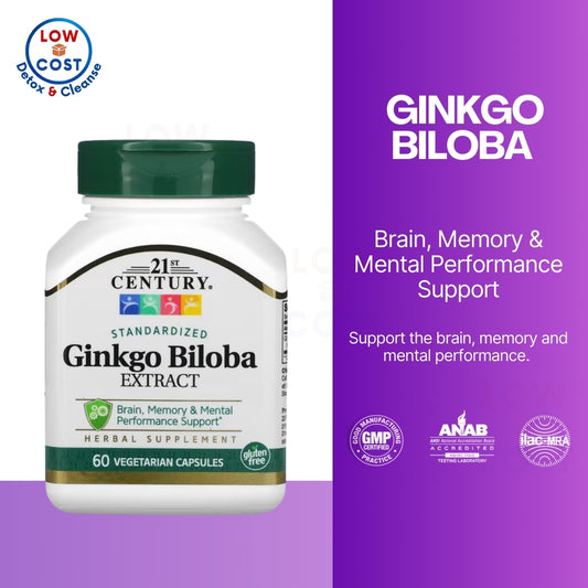 LowCostPH | 21st Century Ginkgo Biloba Extract, Standardized, Brain, Memory & Mental Performance