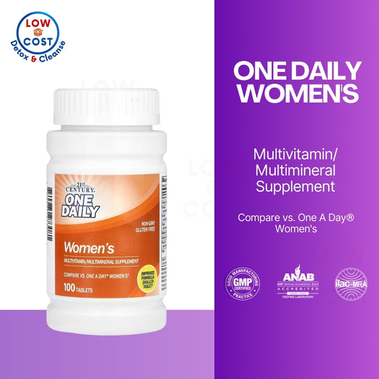 LowCostPH | 21st Century, One Daily, Women's, 100 Tablets, One Daily, Men's Health, 100 Tablets