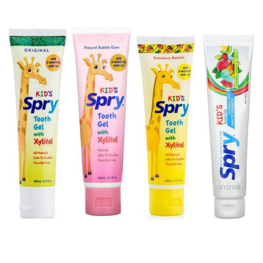 LowCostPH | Xlear, Kid's Spry Tooth Gel, with Xylitol, Strawberry Banana, Original, Bubblegum.