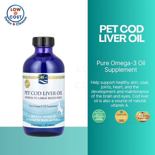 LowCostPH| Nordic Naturals, Pet Cod Liver Oil, Medium to Large Breed Dogs, 8 fl oz (237 ml)