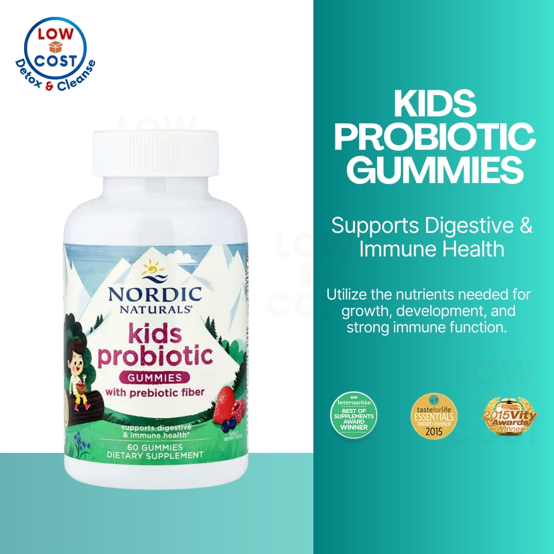 LowCostPh | Nordic Naturals, Probiotic Gummies Kids, Merry Berry Punch, 60 Gummies