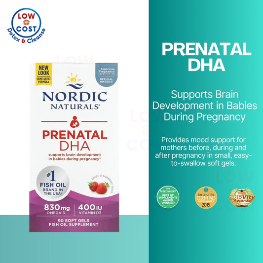 Lowcostph | Nordic Naturals, Prenatal DHA, Unflavored / Strawberry, 90 Soft Gels