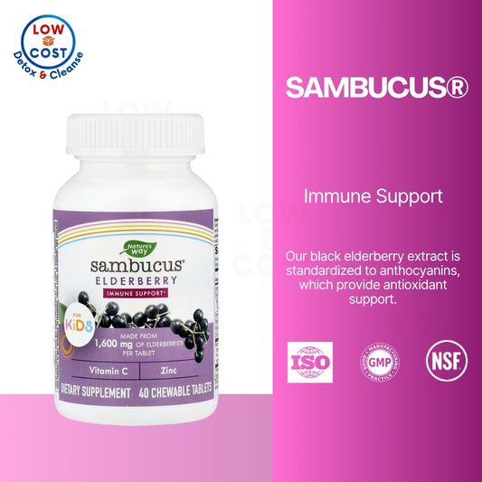 USA Onhand | Nature's Way Immune Support Sambucus Gummies for Kids and Adult Elderberry