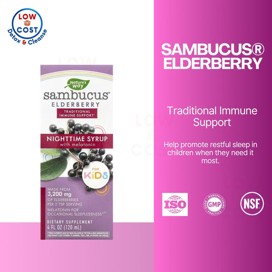 LowCostPh | Nature's Way, Sambucus for Kids, Standardized Elderberry, Immune Syrup, 120 | 240 ml