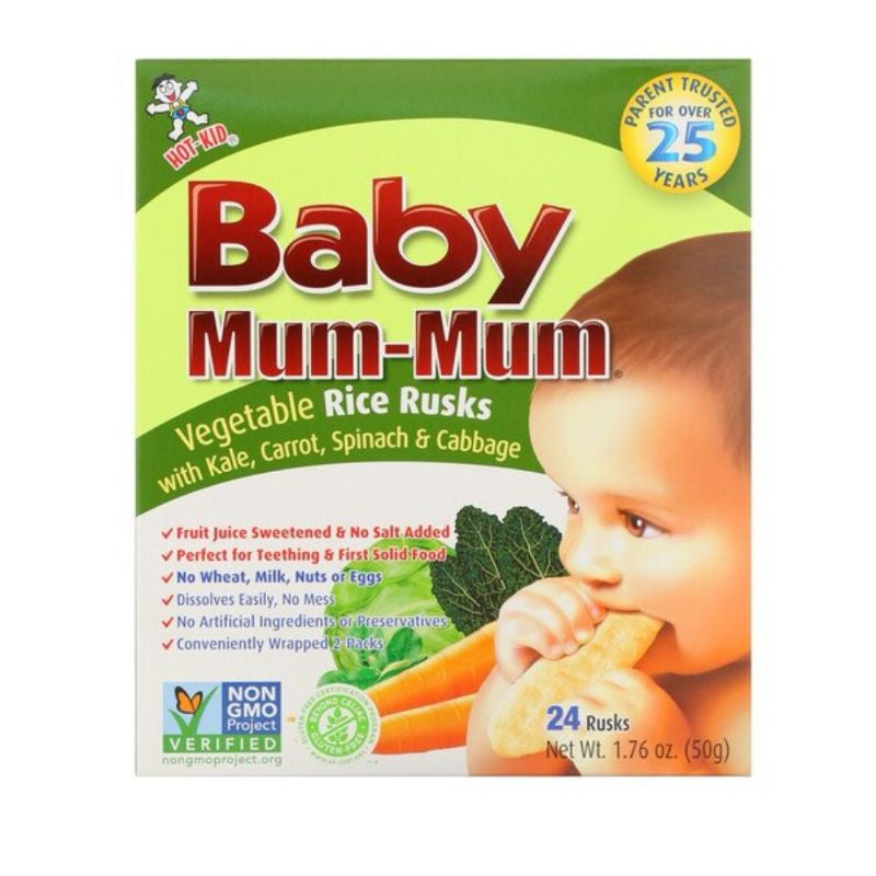 Low Cost PH | Mum-Mum, Original Rice Rusks, Banana, Apple Pumpkin, 24 Rusks, 1.76 oz.