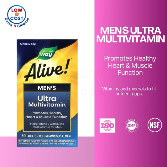 LowCost PH|ONHAND! Nature's Way Alive! Men & Women Multi, High Potency Formula, Promotes Health