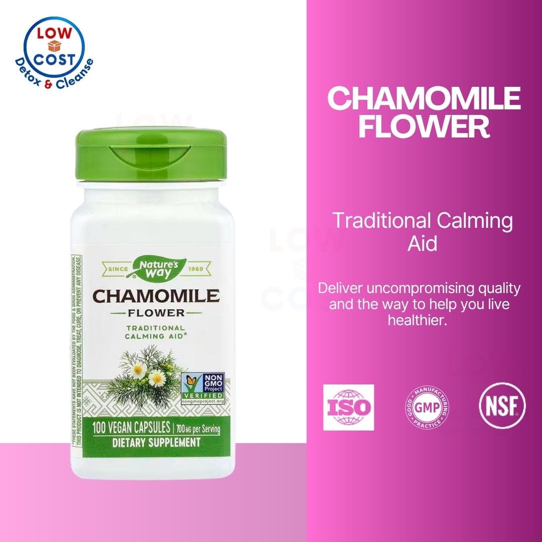 LowCost PH| Nature's Way, Chamomile Flower, 700 mg, 100 Vegan Capsules (350 mg per Capsule)