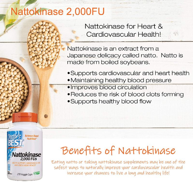 LowCostPH | Doctors Best, Nattokinase, 2,000 FUs, Natto-Serra, Serrapeptase Dietary Supplements.