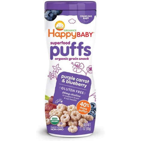 Low Cost PH | Happy Baby Puffs Organic Gluten Free Nutrient Rich Snacks Vitamins C & E Choline