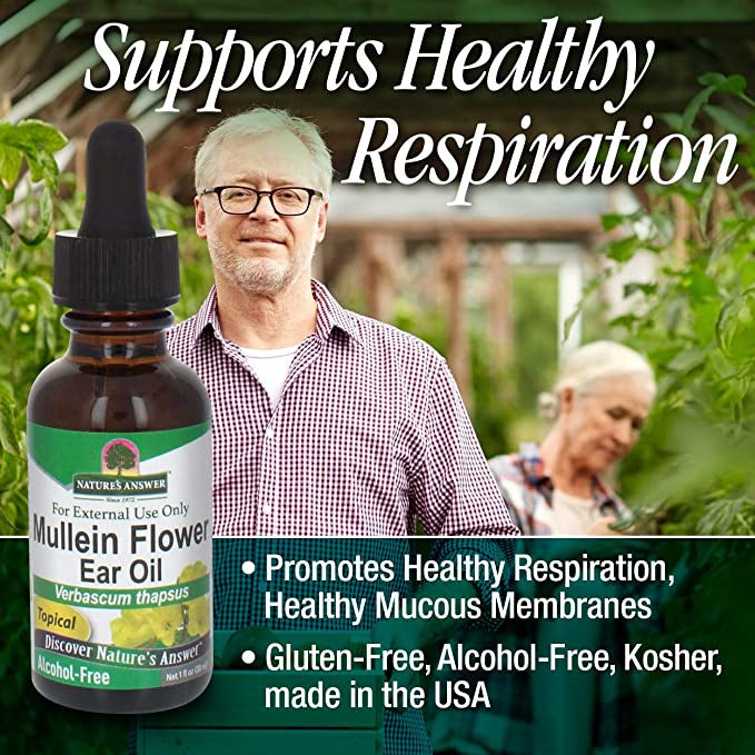 LowCostPh | Nature's Answer, Mullein Leaf, 500 mg, 90 Veg Cap | Fluid Extract, Alcohol-Free, 2,000mg