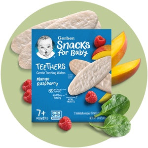 Low Cost PH | Gerbers Teethers Snacks for Baby, Gentle Teething Wafers, 7+ months, 12 Packs